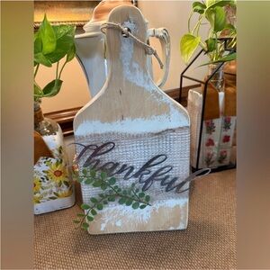 Rustic Thankful Decorative Solid Wood Cutting Board~farm house~kitchen decor